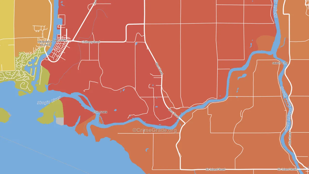 Rexville, WA Map of Theft Rates