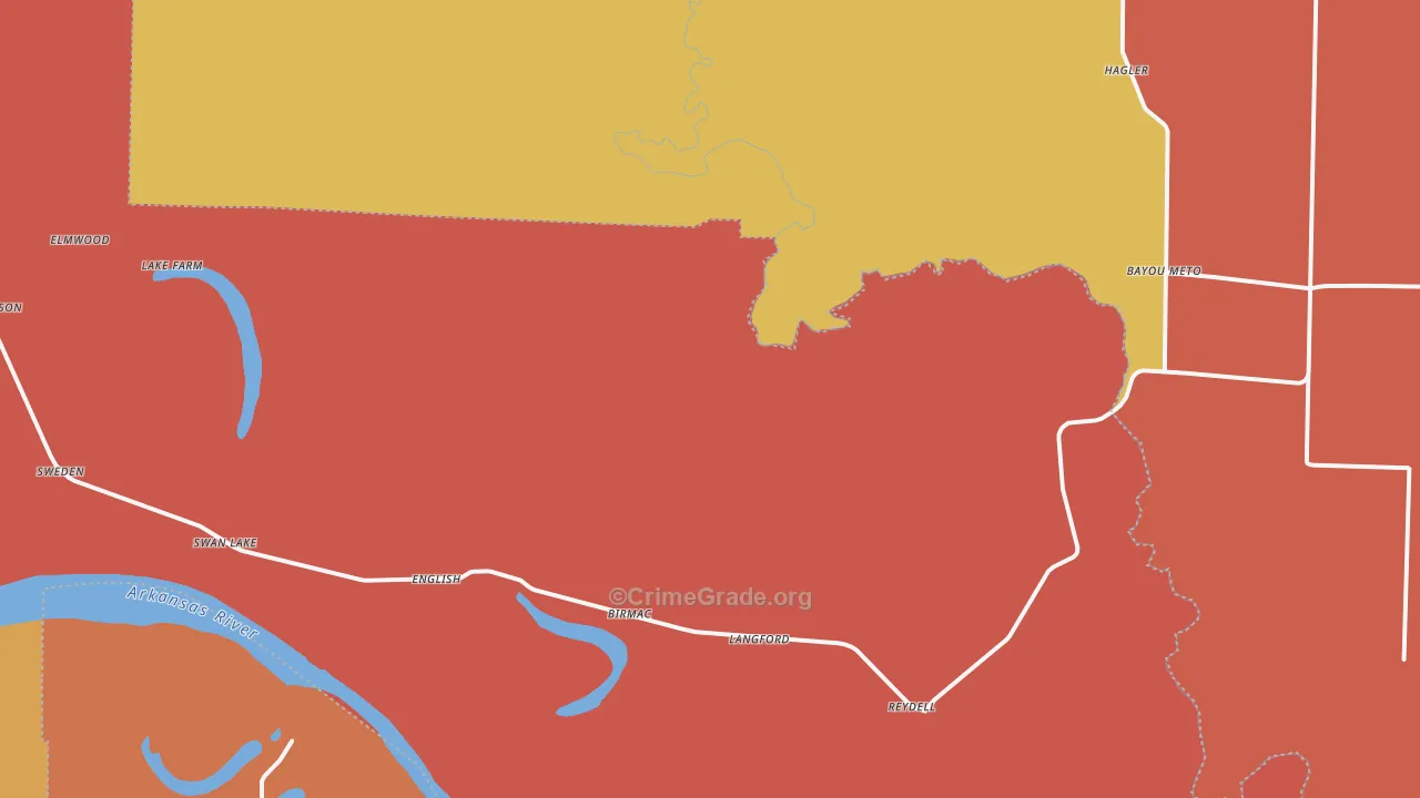 Reydell, AR Map of Theft Rates