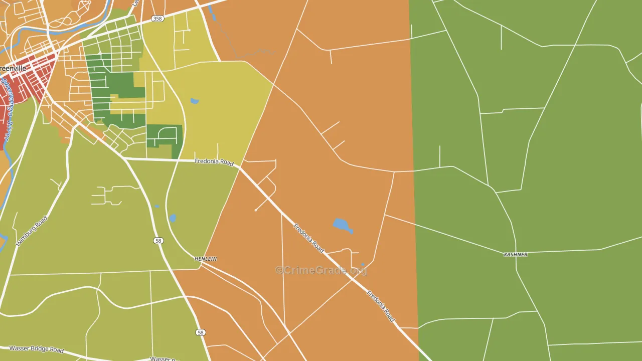Reynolds Heights, PA Map of Theft Rates