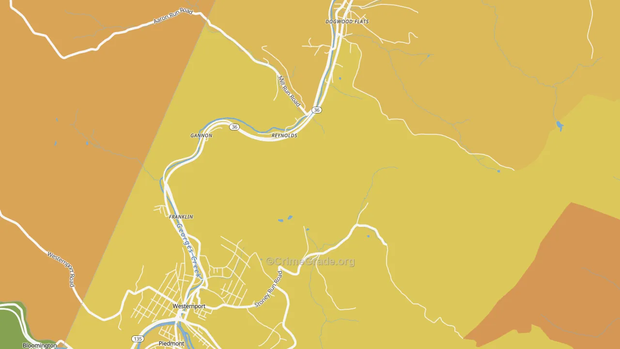 Reynolds, MD Map of Theft Rates