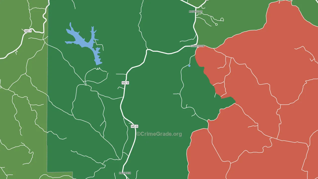 Reynolds, MO Map of Theft Rates