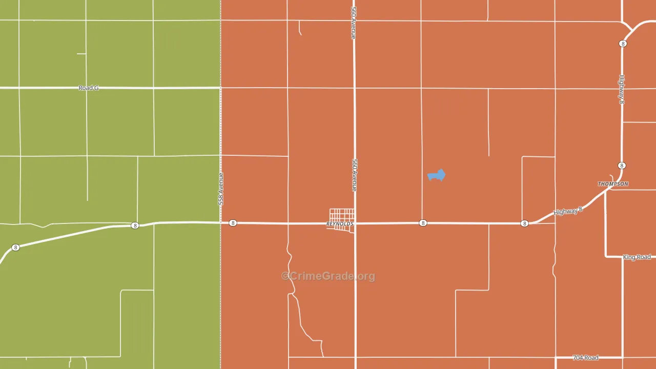 Reynolds, NE Map of Theft Rates