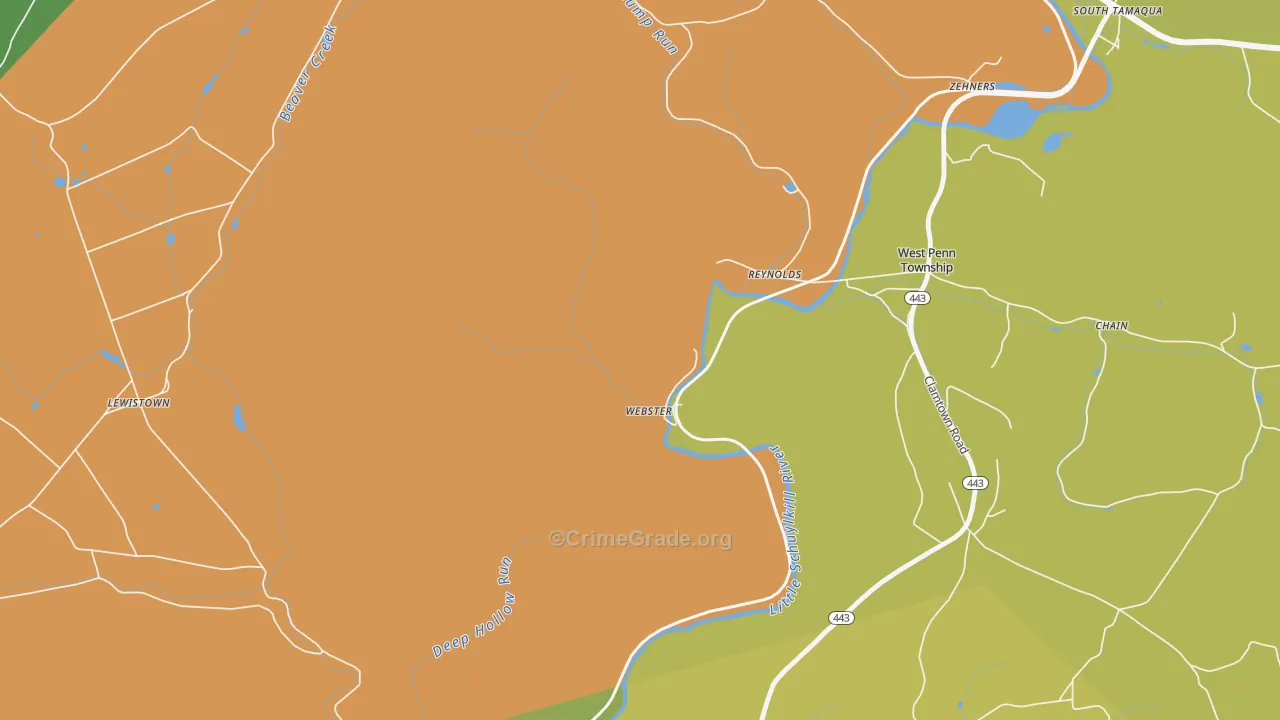 Reynolds, PA Map of Theft Rates