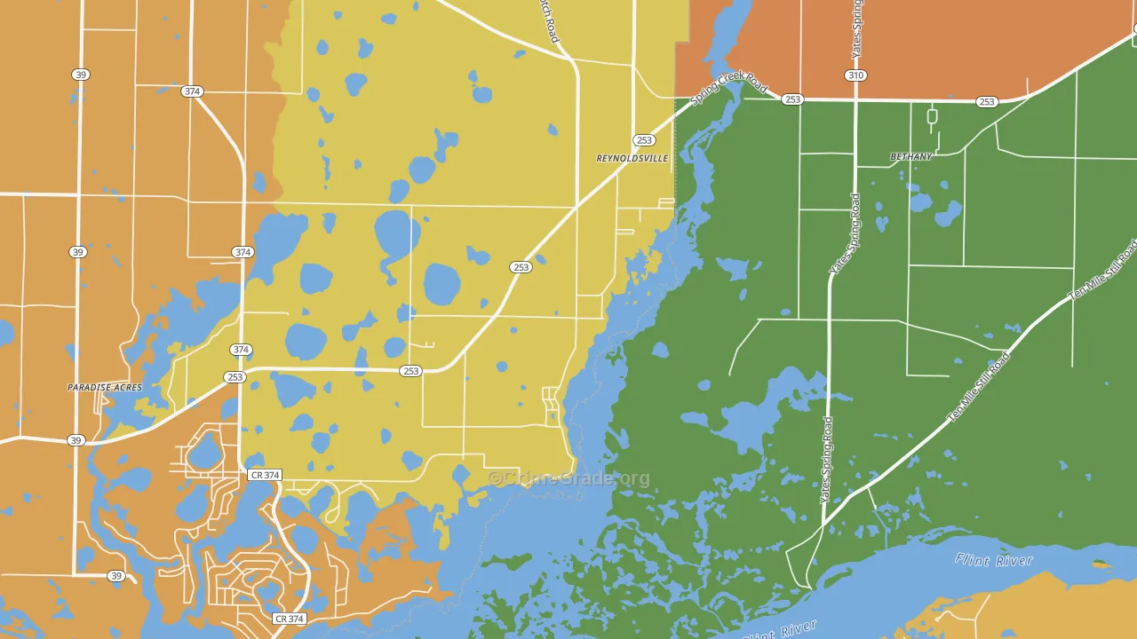 Reynoldsville, GA Map of Theft Rates
