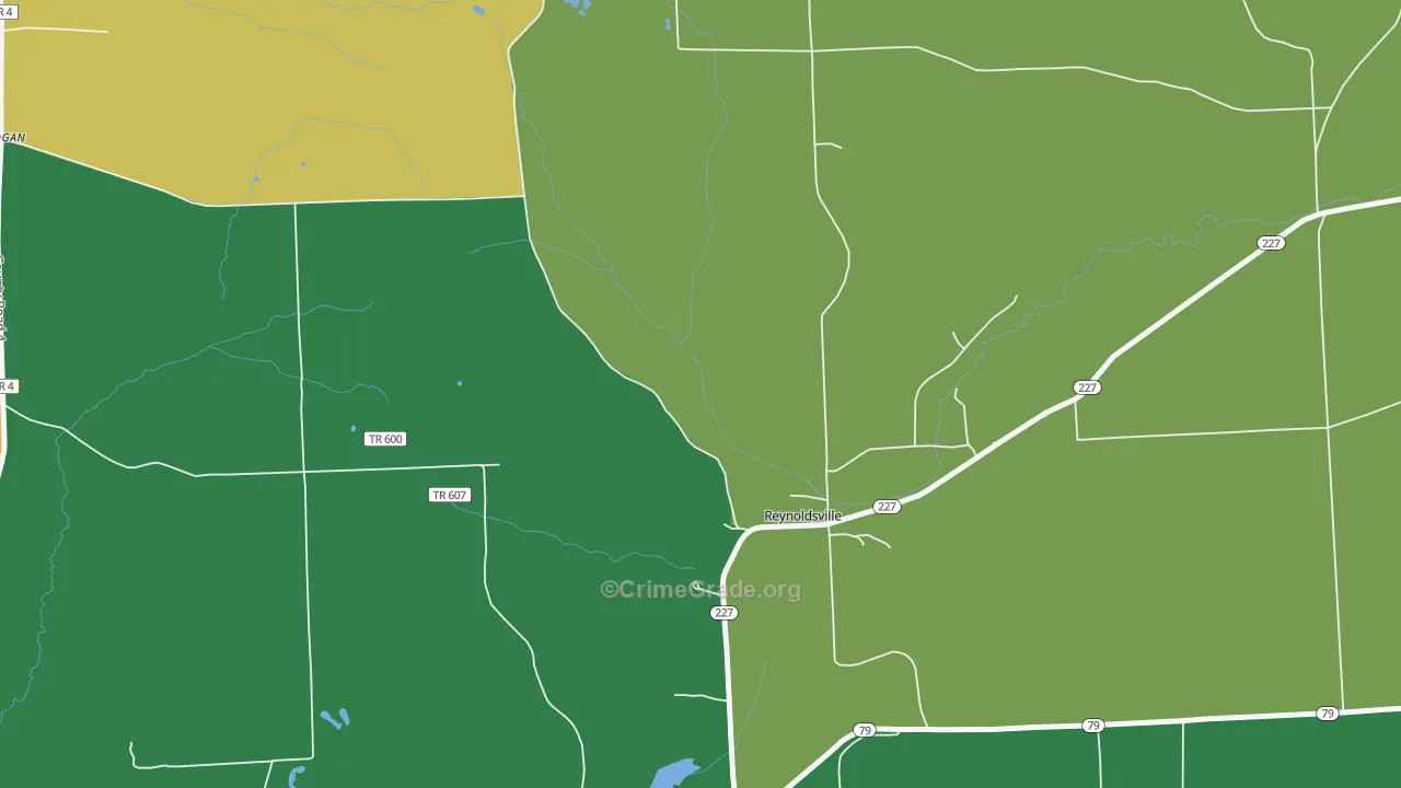 Reynoldsville, NY Map of Theft Rates