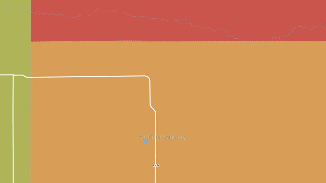 Rhea, TX Map of Theft Rates