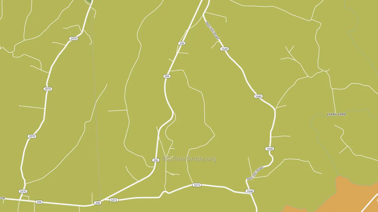 Rheber, KY Map of Theft Rates