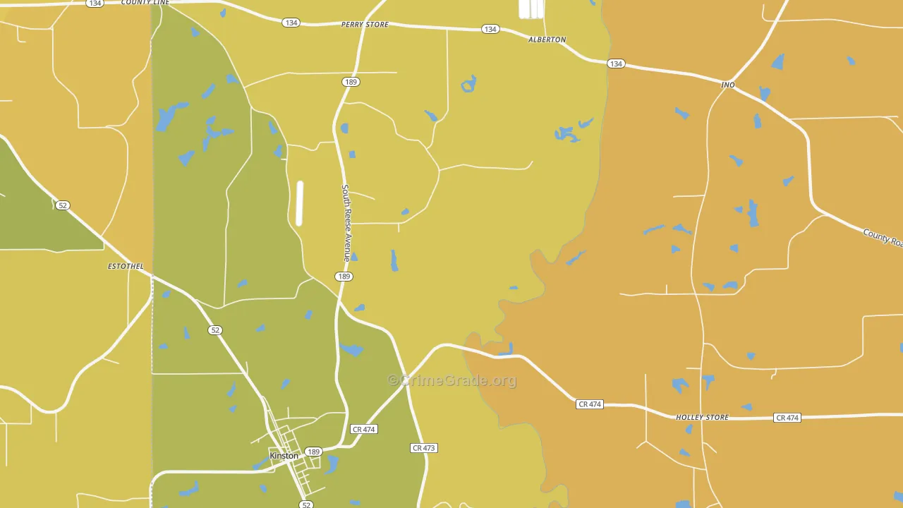 Rhoades, AL Map of Theft Rates