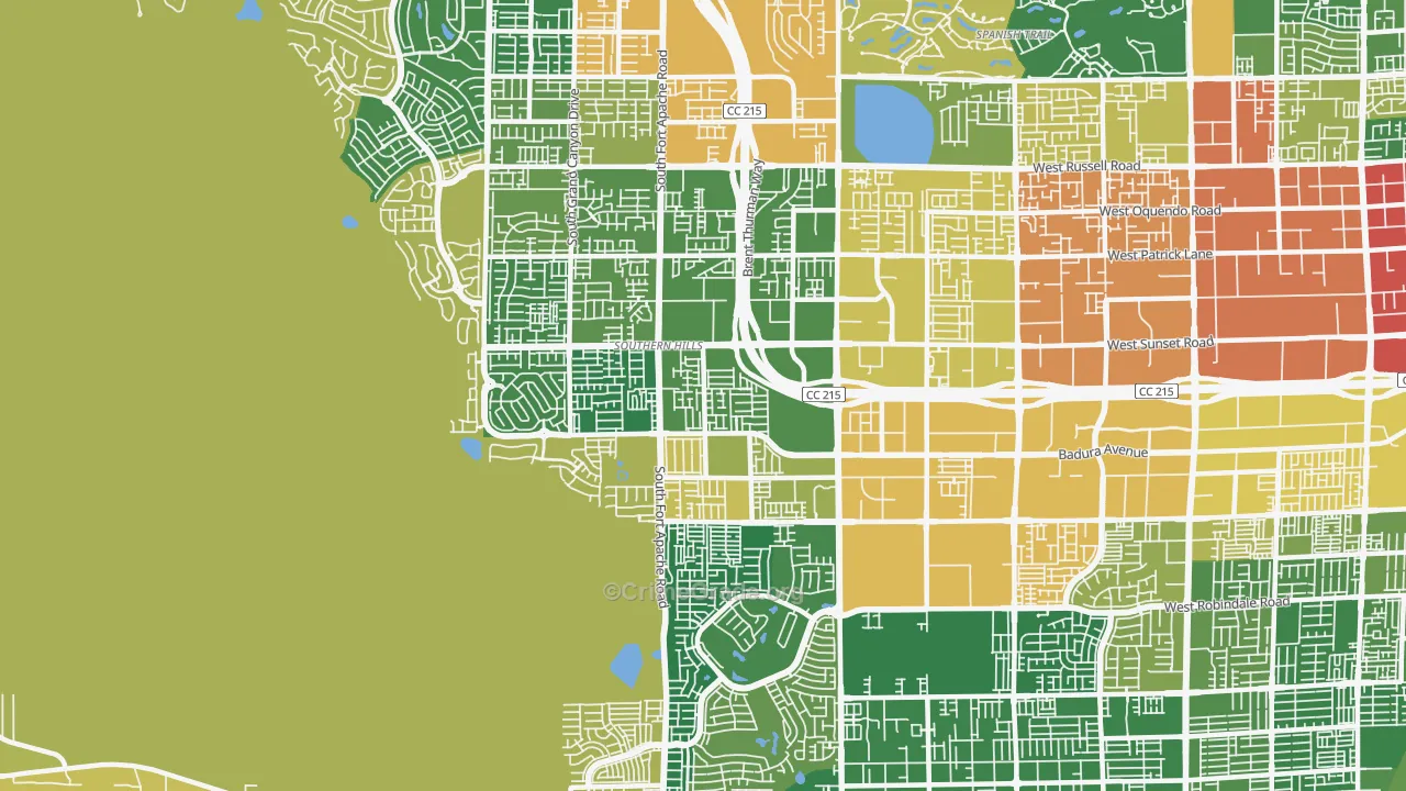 Rhodes Ranch, Spring Valley, NV Map of Theft Rates