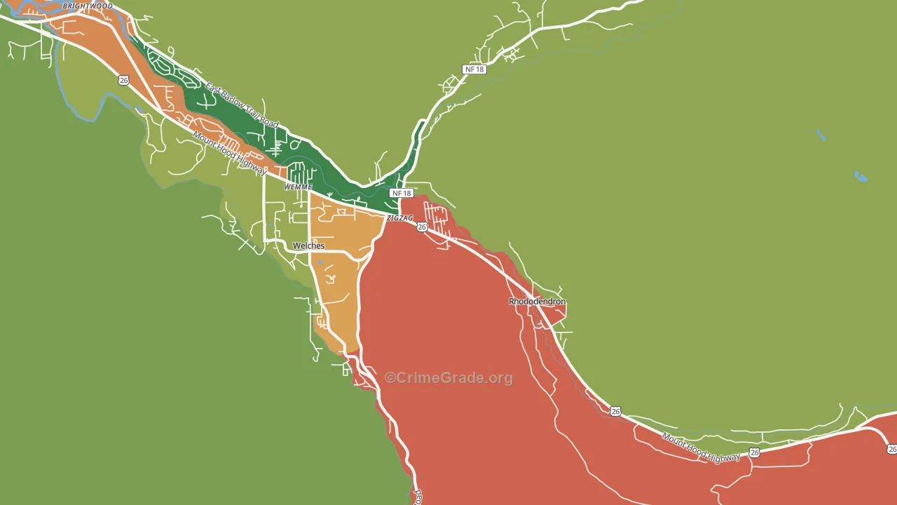 Rhododendron, OR Map of Theft Rates