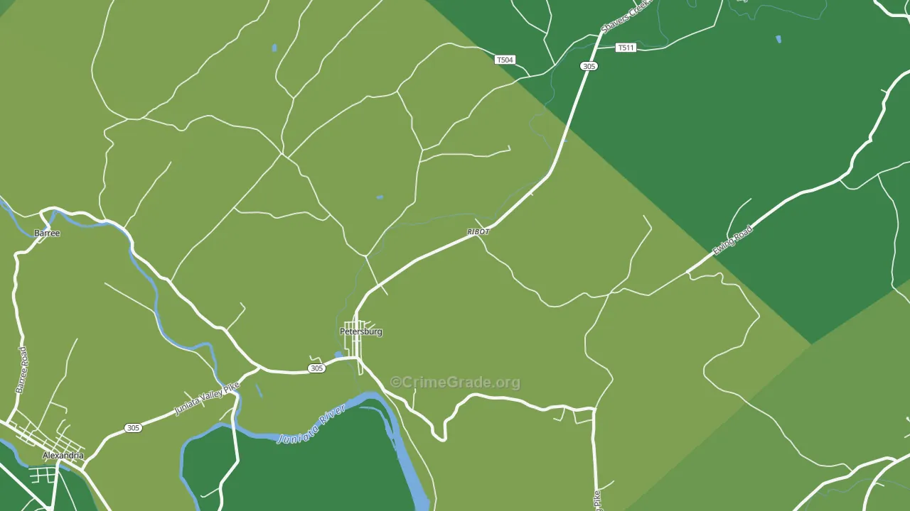 Ribot, PA Map of Theft Rates