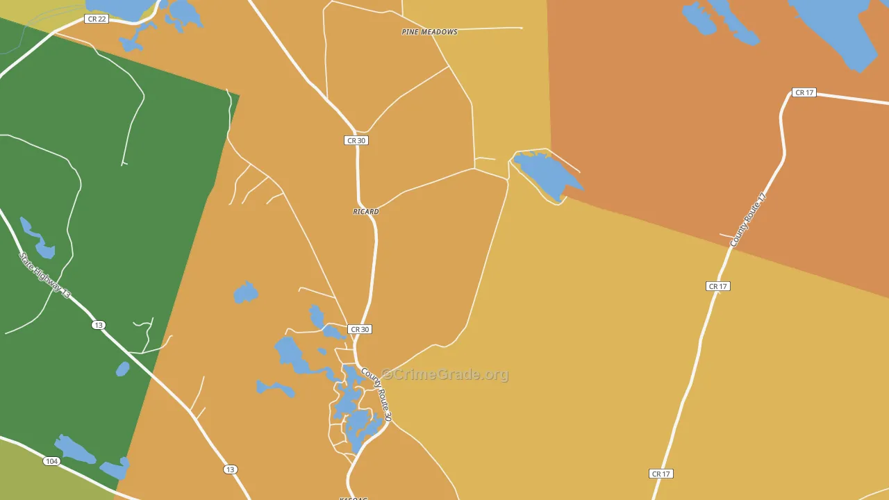 Ricard, NY Map of Theft Rates
