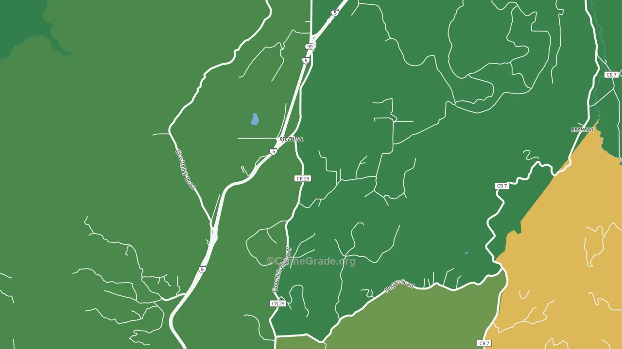 Rice Hill, OR Map of Theft Rates