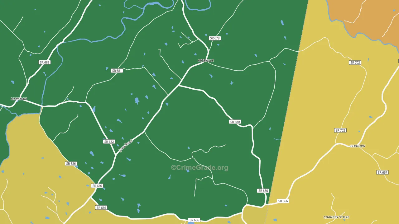 Riceville, VA Map of Theft Rates