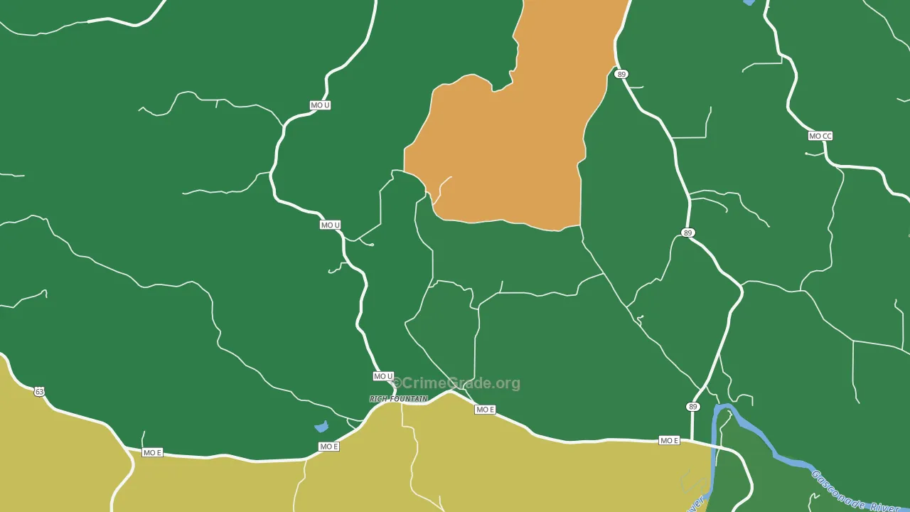 Rich Fountain, MO Map of Theft Rates