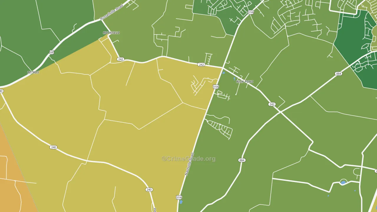 Rich Pond, KY Map of Theft Rates