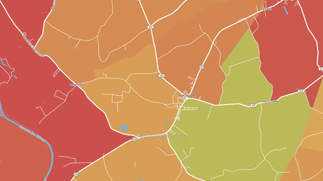 Rich Square, NC Map of Theft Rates