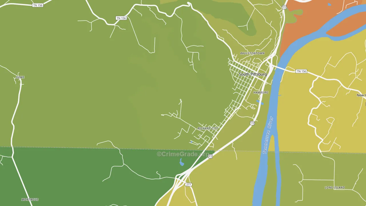 Richard City, TN Map of Theft Rates