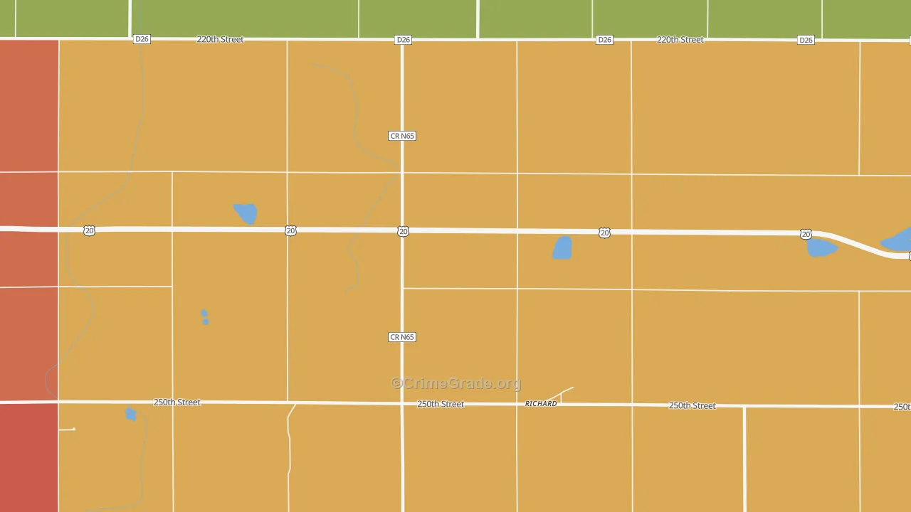 Richard, IA Map of Theft Rates
