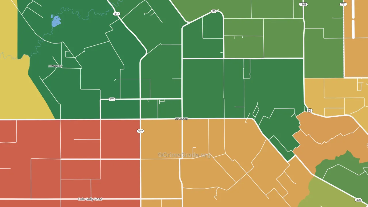 Richard, LA Map of Theft Rates