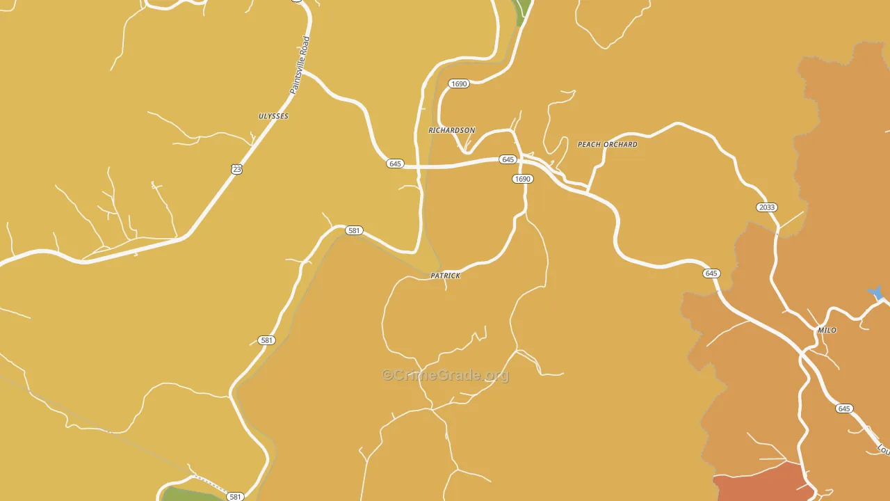 Richardson, KY Map of Theft Rates