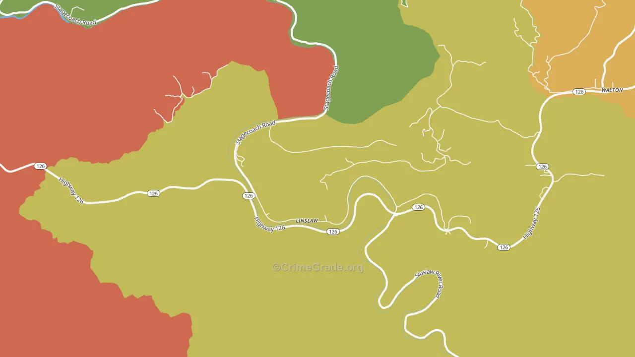 Richardson, OR Map of Theft Rates