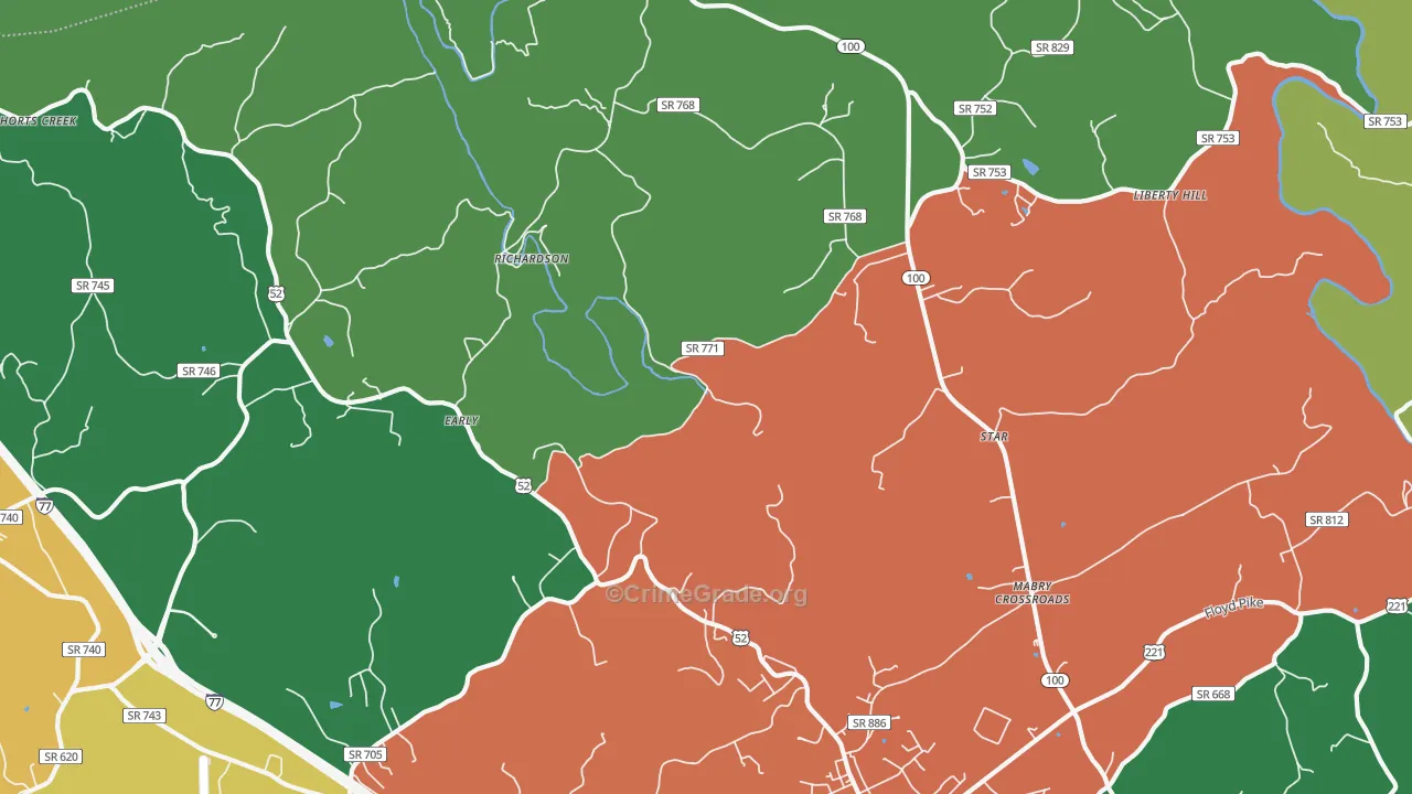 Richardson, VA Map of Theft Rates