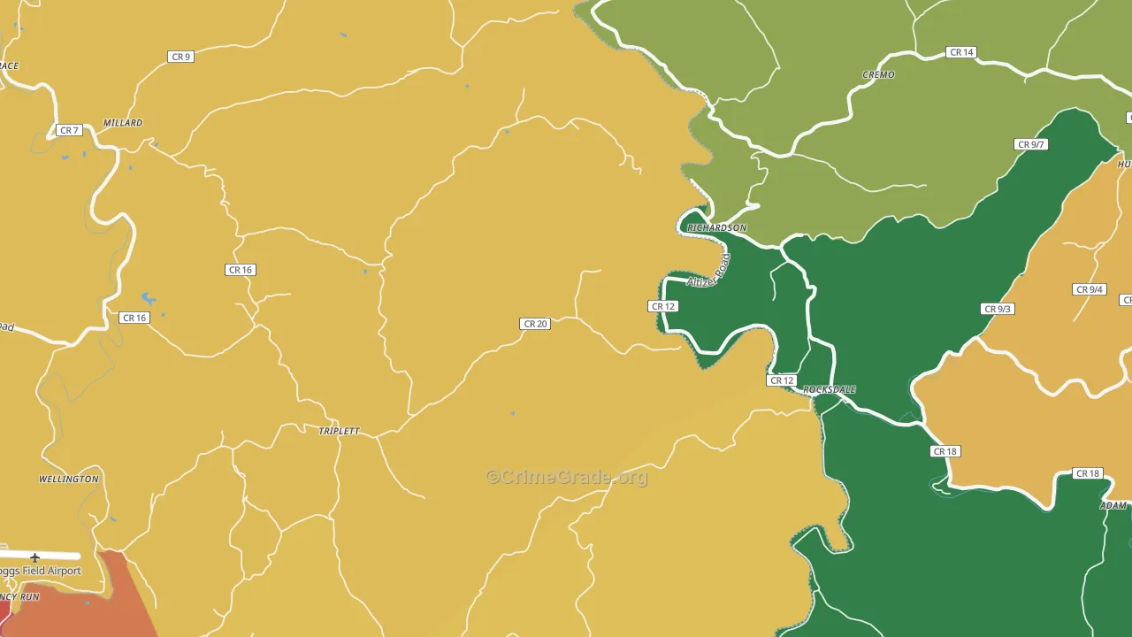 Richardson, WV Map of Theft Rates