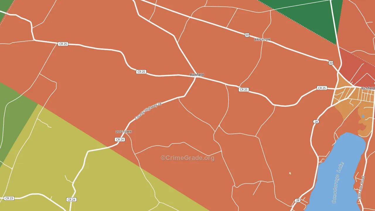 Richfield, NY Map of Theft Rates