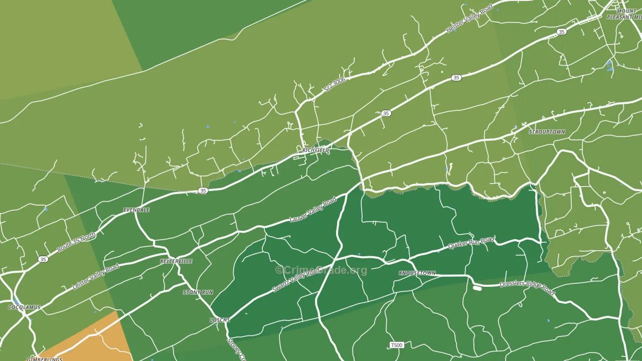 Richfield, PA Map of Theft Rates