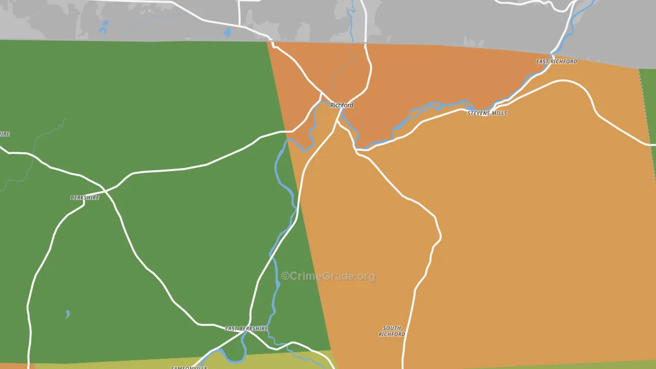 Richford, VT Map of Theft Rates