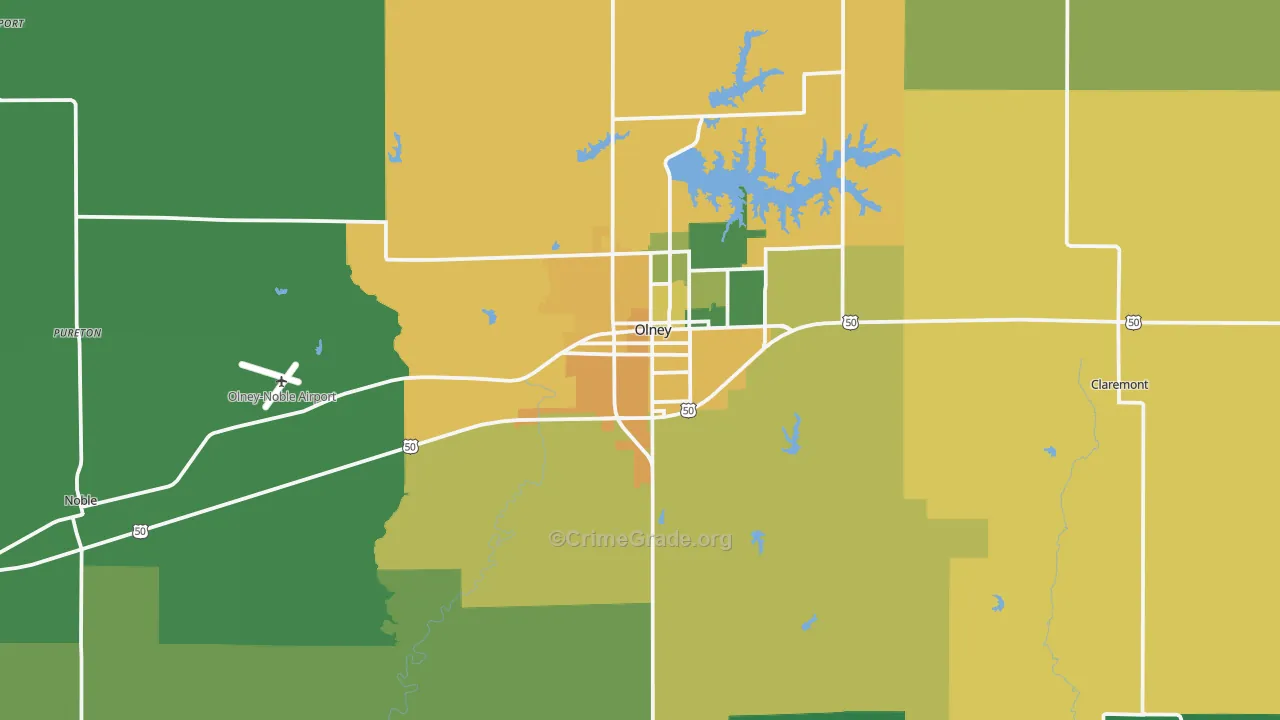 Richland County, IL Map of Theft Rates