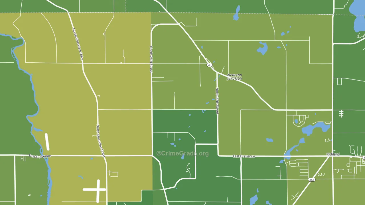 Richland Junction, MI Map of Theft Rates
