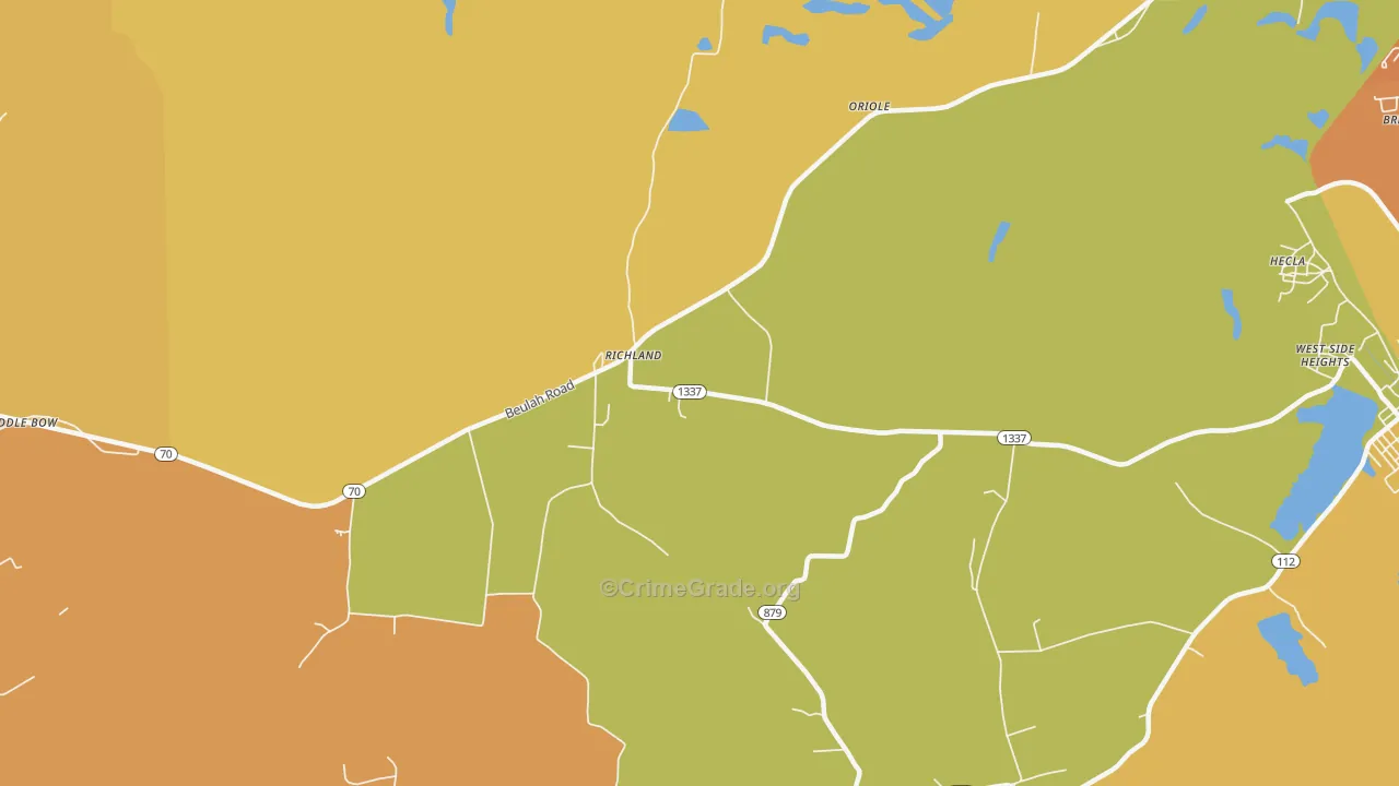 Richland, KY Map of Theft Rates