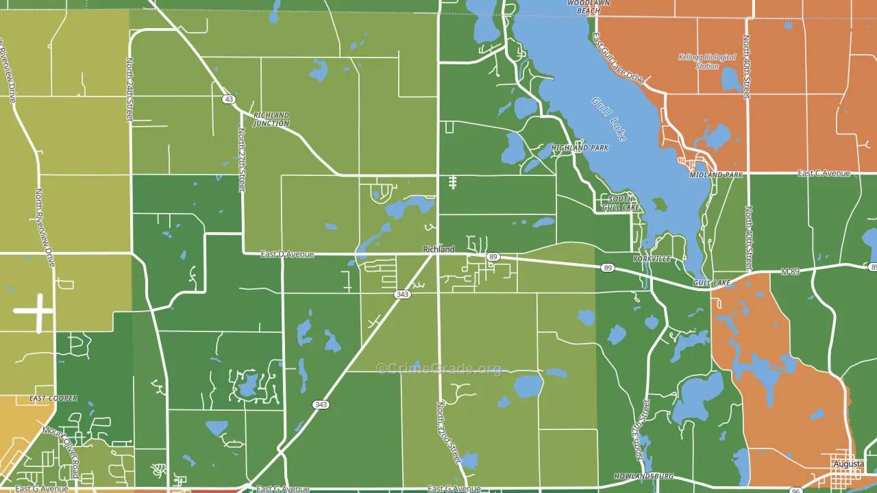 Richland, MI Map of Theft Rates