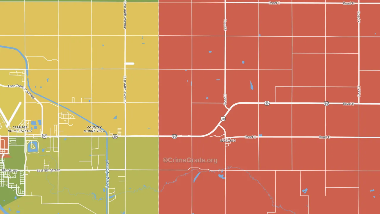 Richland, NE Map of Theft Rates