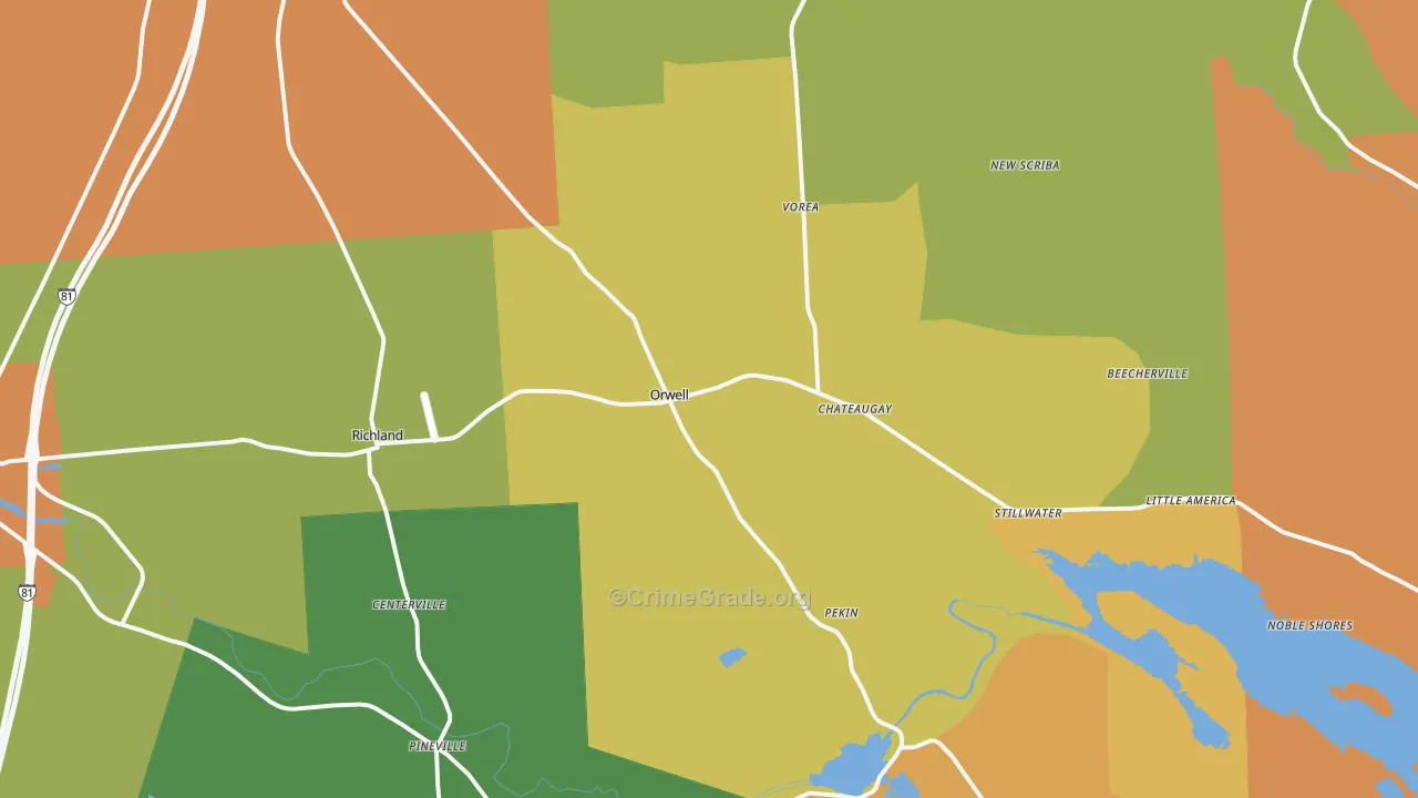 Richland, NY Map of Theft Rates