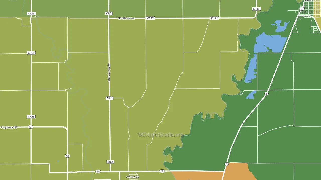 Richland, SD Map of Theft Rates