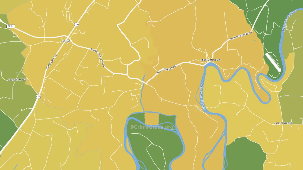 Richland, TN Map of Theft Rates