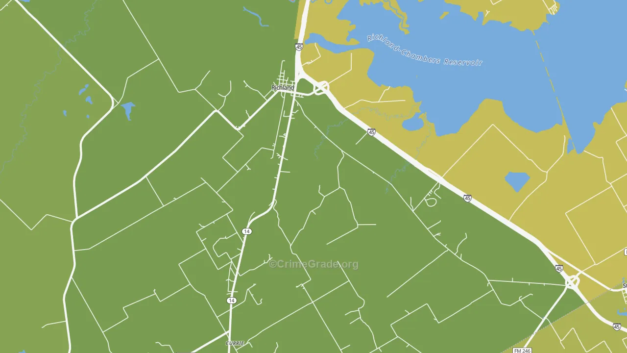 Richland, TX Map of Theft Rates