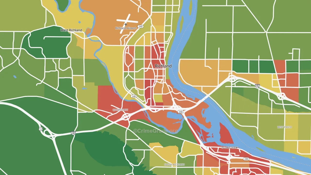 Richland, WA Map of Theft Rates
