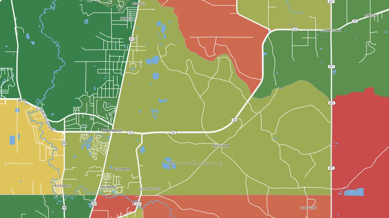 Richloam, FL Map of Theft Rates