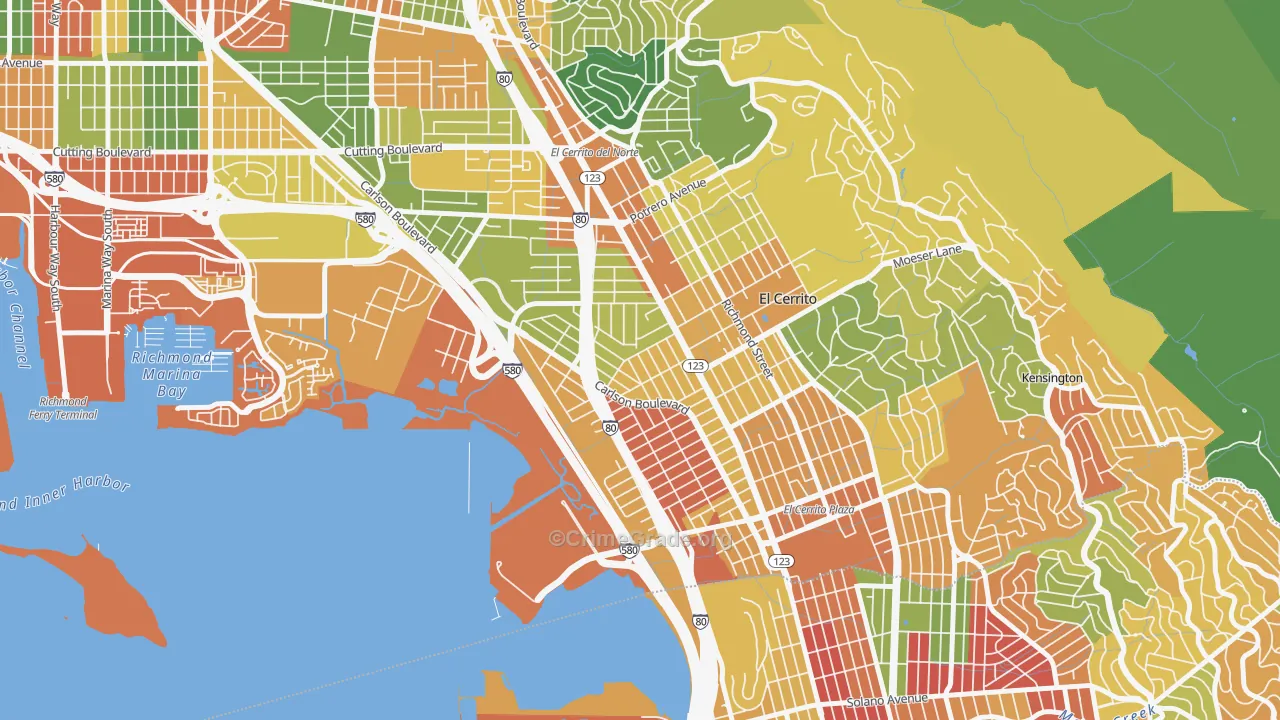 Richmond Annex, Richmond, CA Map of Theft Rates