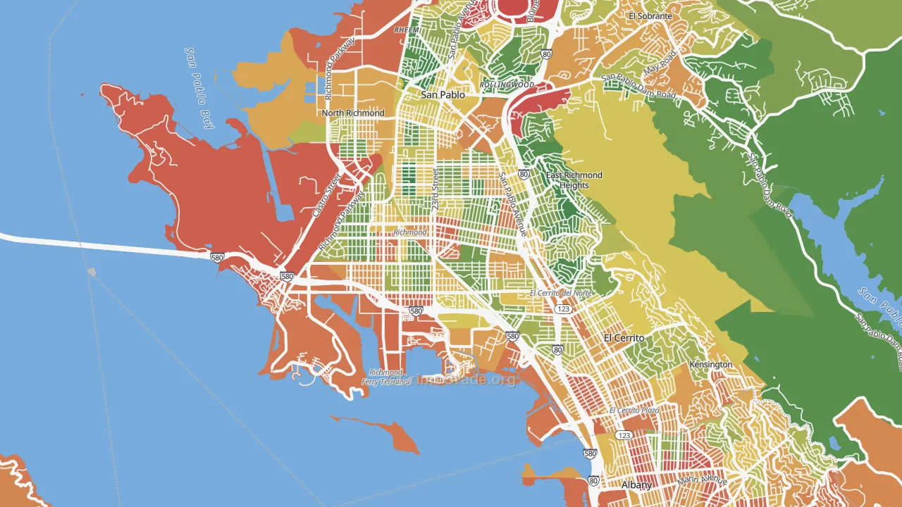 Richmond, CA Map of Theft Rates