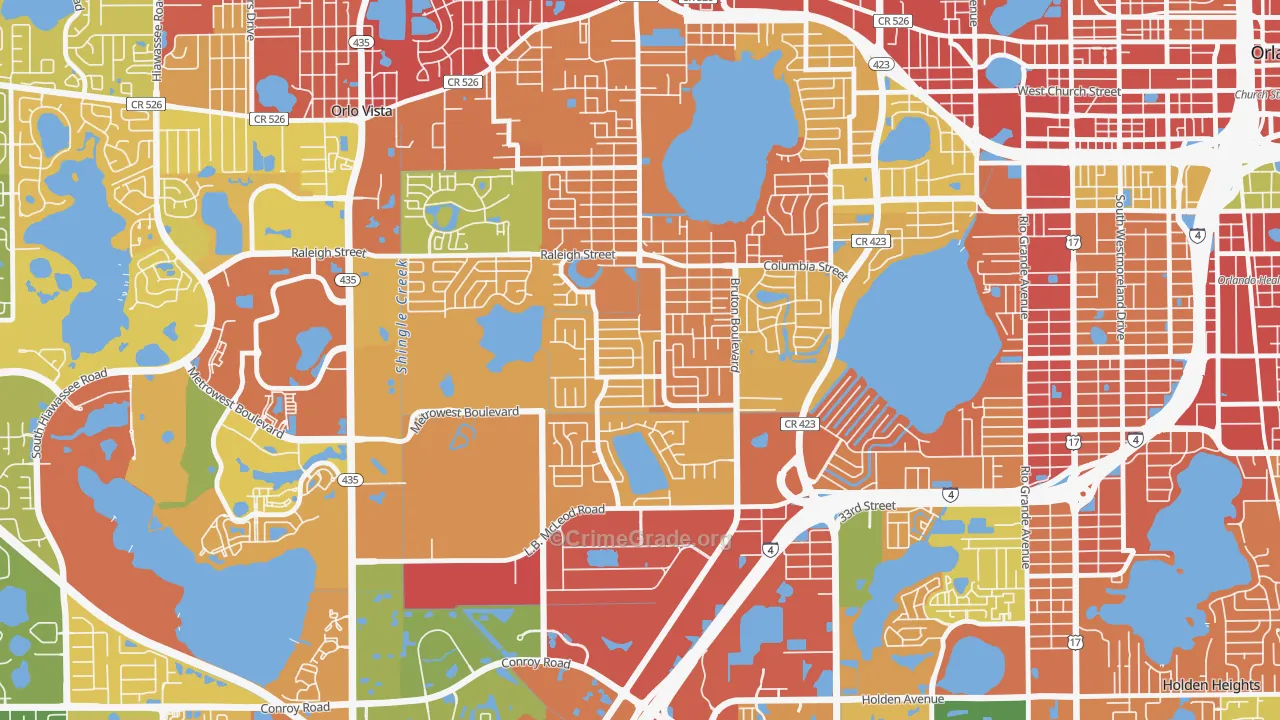 Richmond Heights-Orlando, Orlando, FL Map of Theft Rates