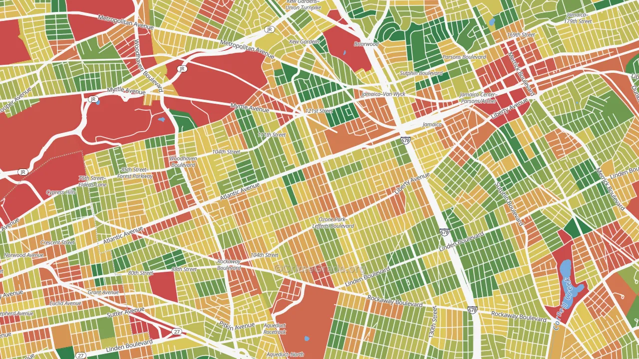 Richmond Hill, Queens, NY Map of Theft Rates