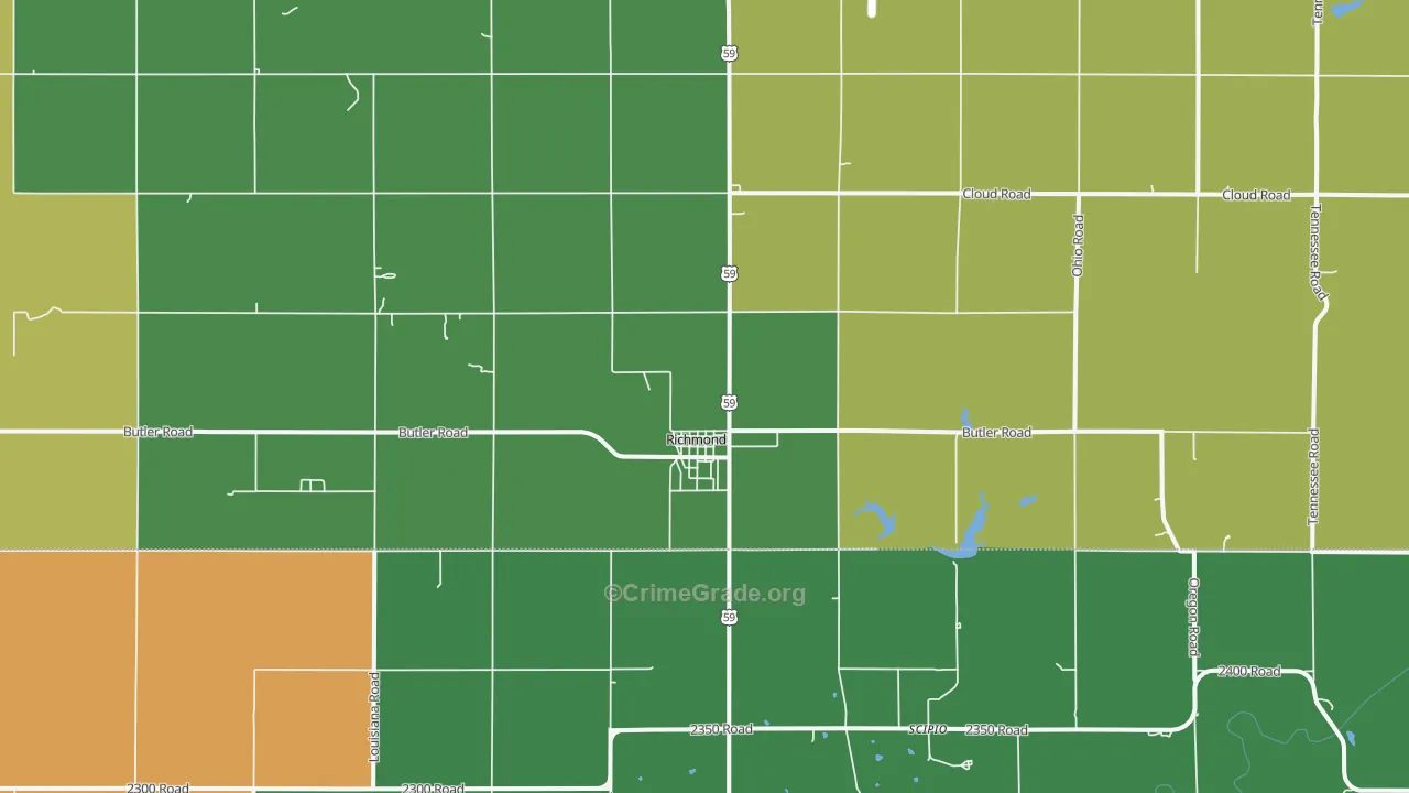 Richmond, KS Map of Theft Rates
