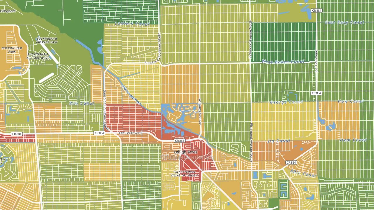 Richmond, Lehigh Acres, FL Map of Theft Rates