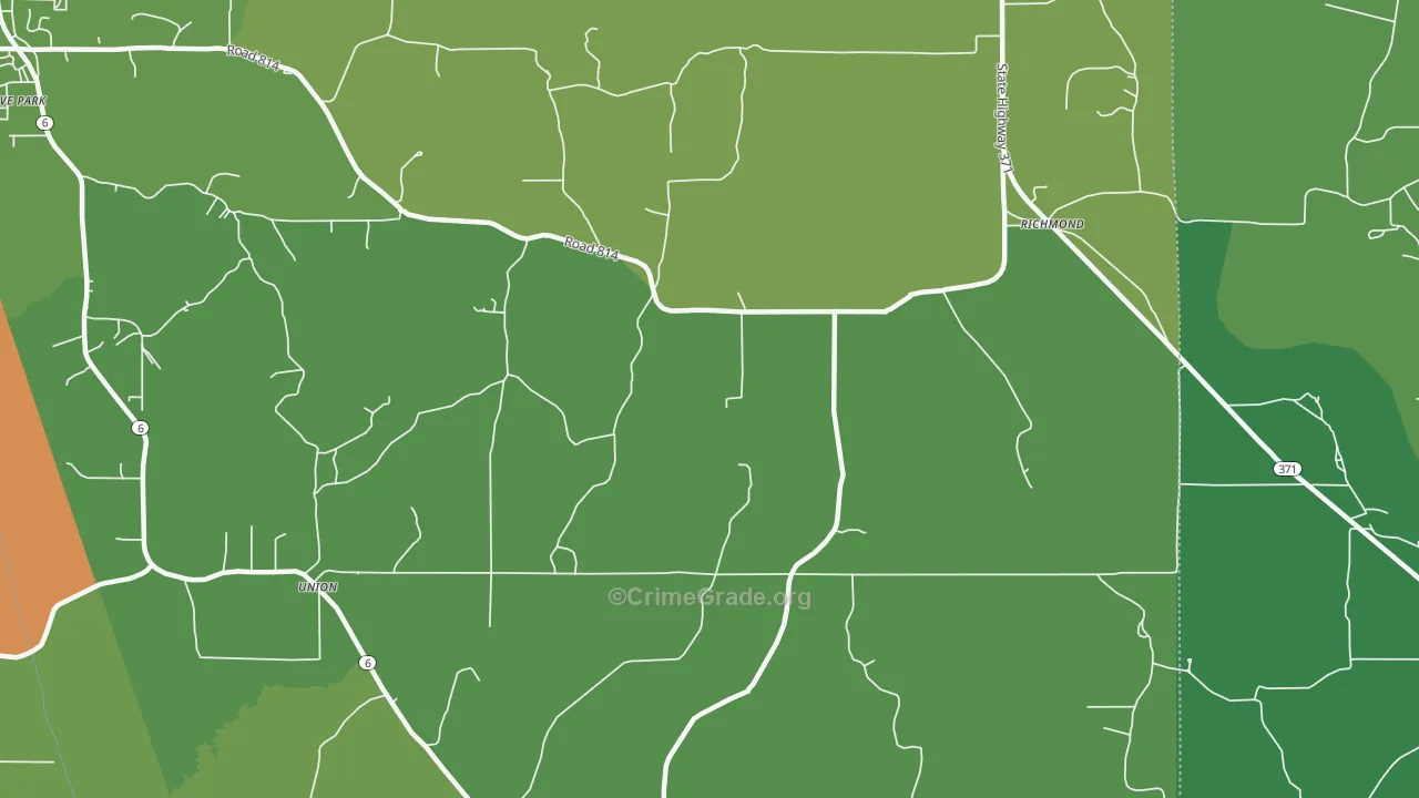 Richmond, MS Map of Theft Rates