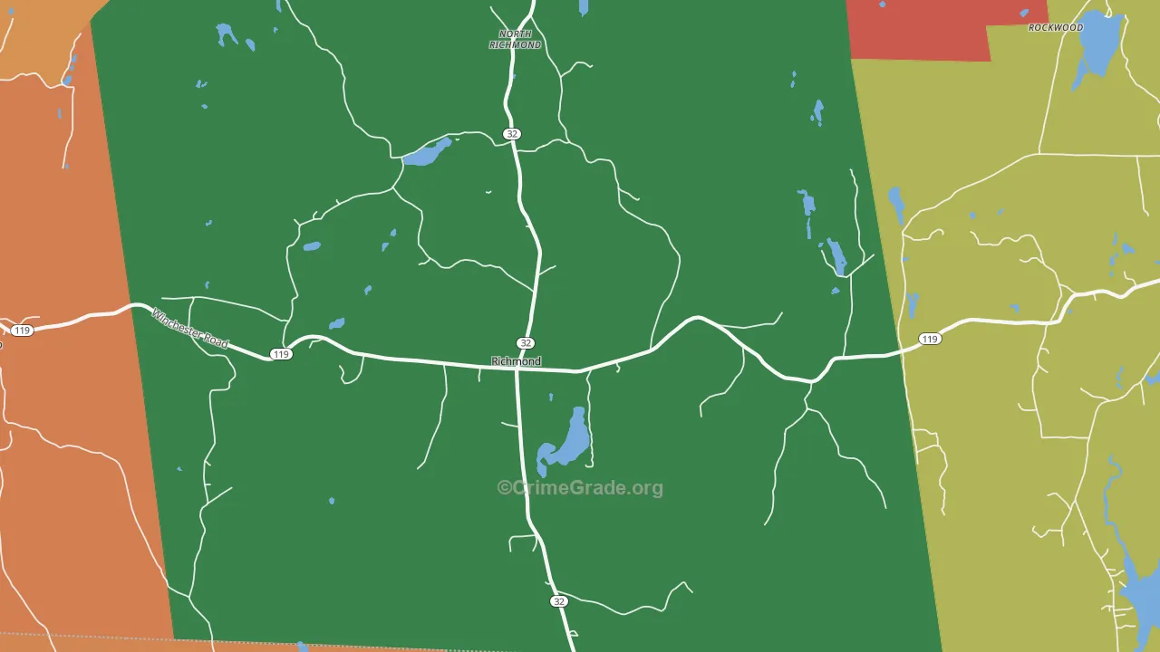 Richmond, NH Map of Theft Rates